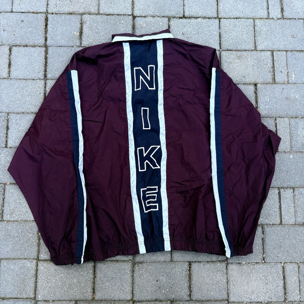 Vintage 90s Nike Spell Out Color Block Windbreaker Jacket Zip Up Excellent XL